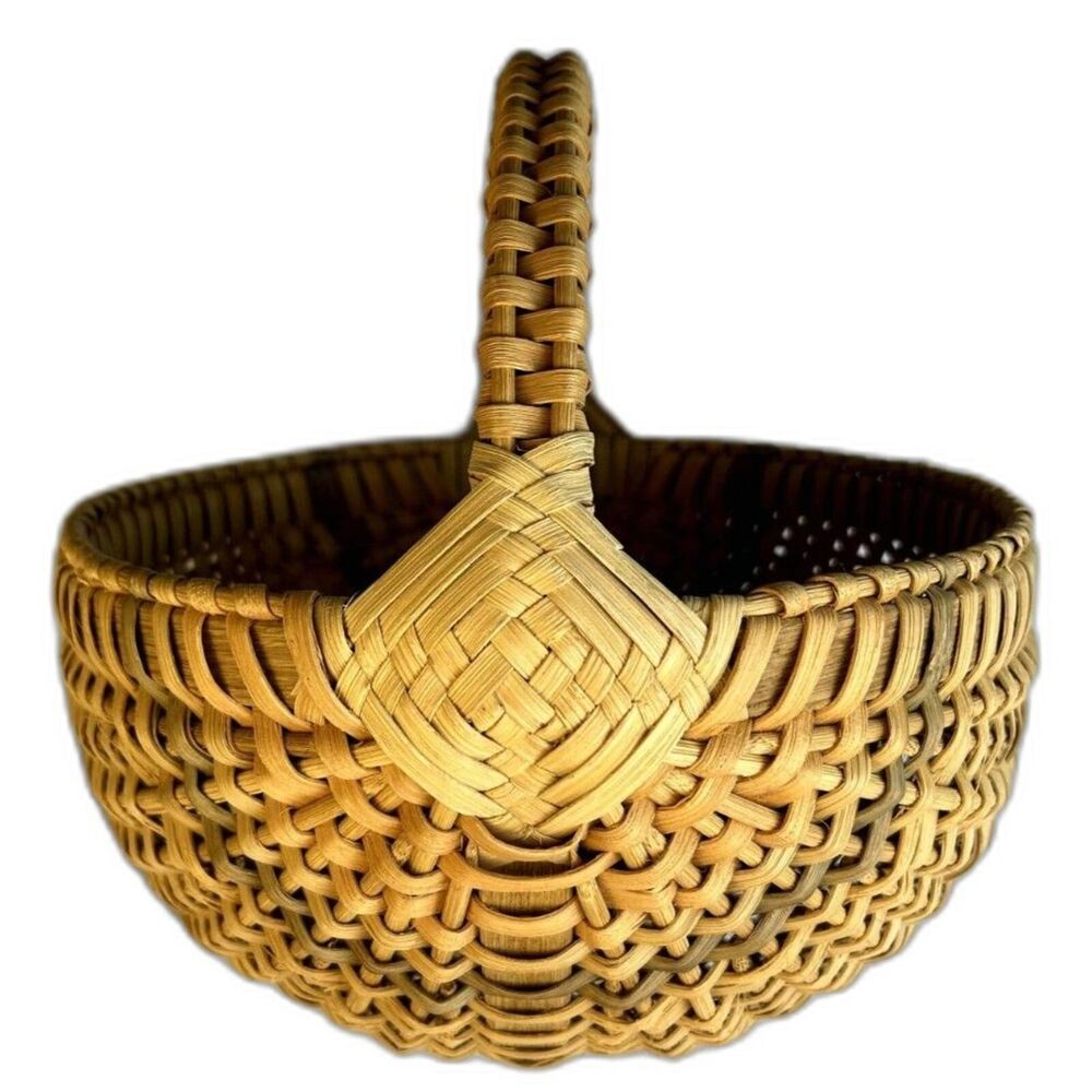 God's Eye Basket Sz M Straw Colored Egg Gathering Basket Sturdy Construction